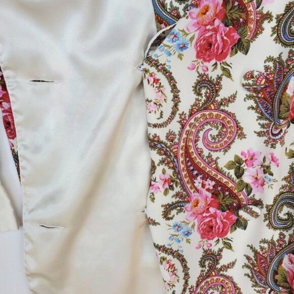 RARE Vintage Gold Label Ivory Victoria's Secret Satin Double Breast Blaz… - Picture 8 of 16